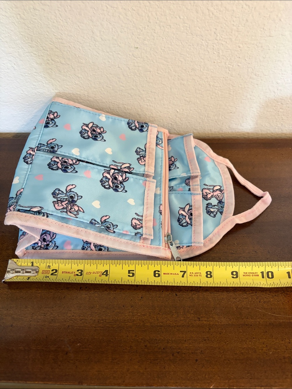 Disney Stitch Loungefly Organizer Insert Angel and Stitch hearts Blue Pink - Picture 8 of 10